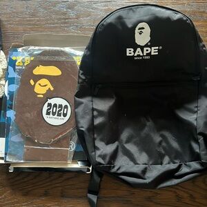 Bape backpack with limited edition calendar